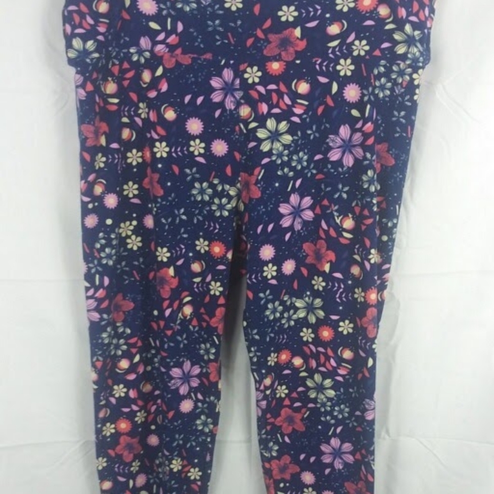 Lularoe Navy Blue with Flowers TC fits 12-18.